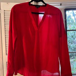 Jeager Silk Red Shirt In Size 12